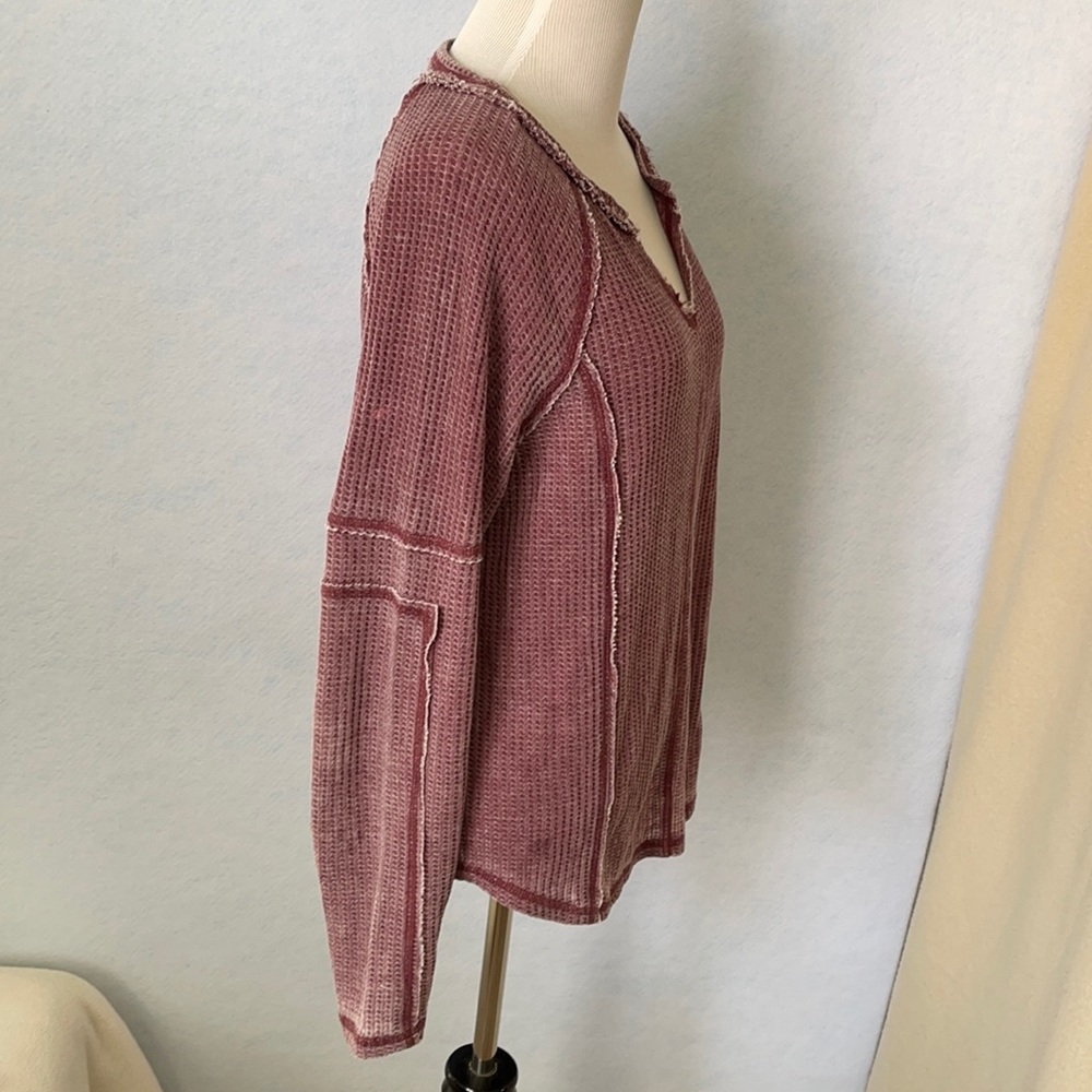 American Rag Thermal Ribbed Long Sleeve Rag Shirt - Picture 4 of 12